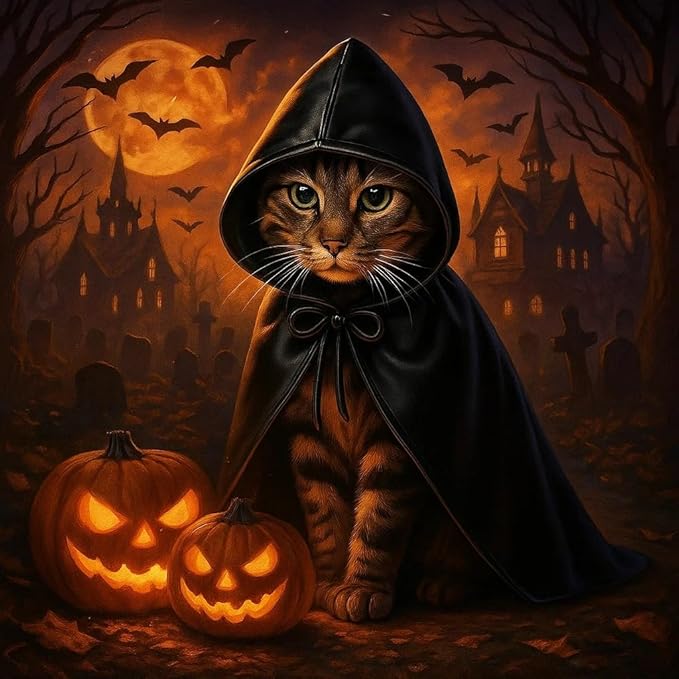 CRYO BOX Black Bat Cat Cloak and Costume, Funny Bat Mask Cloak, Halloween, Clothes and Accessories for Cats
