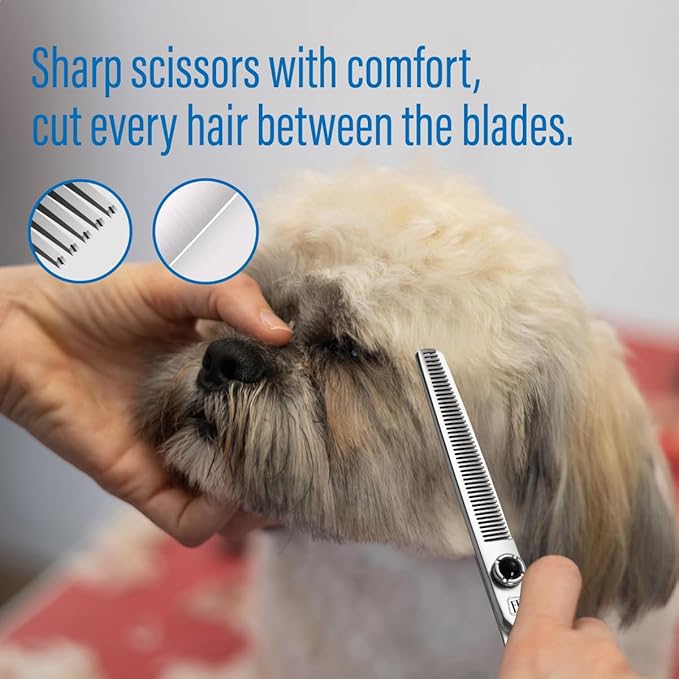 Fenice Totem Dog Grooming Scissors: 6.5 inch Pet Blender Shears Made Of Japanese 9CR Advanced Stainless Steel Professional Grooming Scissors for Dogs Cats and Other Pets