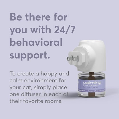 BUDDYJOY Cat Calming Diffuser Refills – Long-Lasting 30-Day Formula with Pheromones for Stress Relief, Relaxation, and Anxiety Reduction in Cats Easy to Use – (3 Refills)