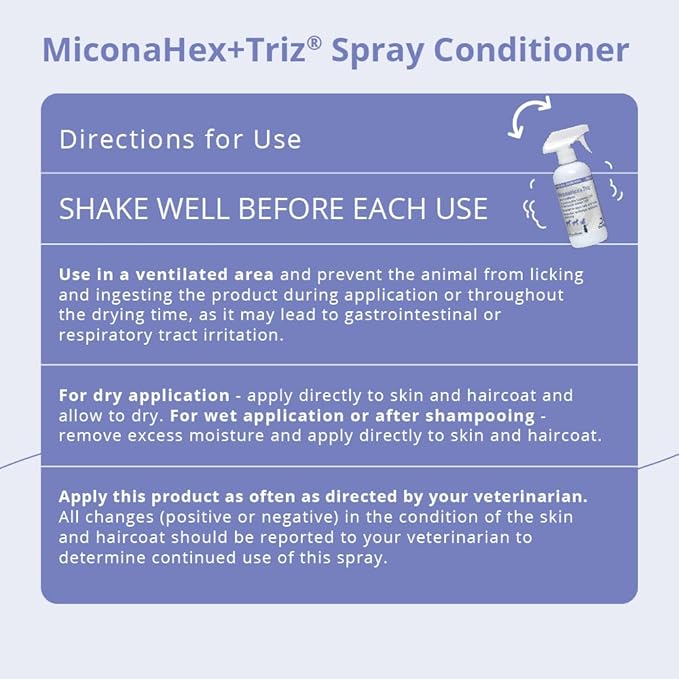 Miconahex+ Triz Spray for Dogs Cats and Horses, 16 oz