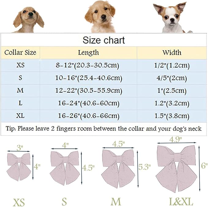 ARING PET Christmas Dog Collar, Cute Xmas Pet Collar with Sailor Bowtie Red and Green Plaid Bow Tie Collars with Metal Buckle for Puppy Small Medium Large Boy Girl Dogs-L