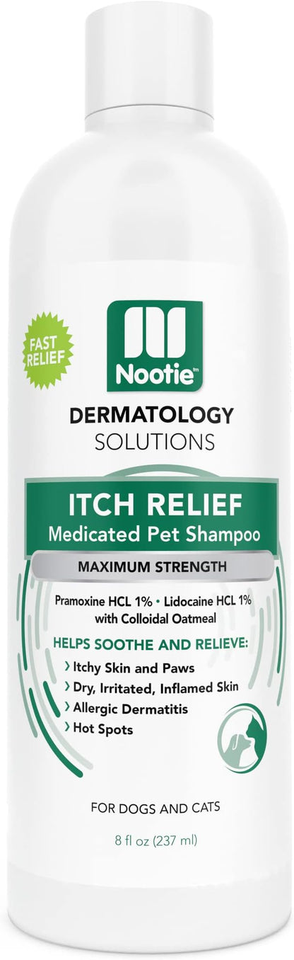 Nootie Itch Relief Shampoo for Dogs and Cats, Relieves Itchy Skin Medicated Pet Shampoo, Sold in Over 10,000 Vet Clinics and Pet Stores Worldwide, 8 oz