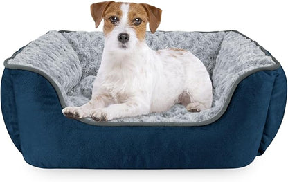JOEJOY Rectangle Dog Bed for Large Medium Small Dogs - Washable Orthopedic Sofa Bed, Soft Breathable Puppy & Pet Cuddler, Durable Calming Dog Bed with Anti-Slip Bottom, Multiple Sizes, Navy Blue