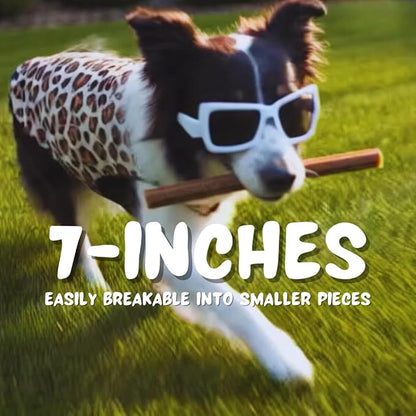 Pawfectly Pure Frisky Sticks Natural Dog Treats, Cheese & Bacon Flavor, 7-Inch Soft Chews, High Fiber Digestive and Gut Support, Grain-Free, Skin & Coat Health, Energy, 16 oz