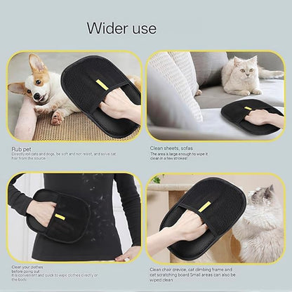 1 Pcs Reusable Double Sided Cat Dog Electrostatic Hair Remover Grooming Glove Tool,Dog and Cat Hair Remover Electrostatic Gloves, Clothes, Car, Carpet, Bed, Furniture