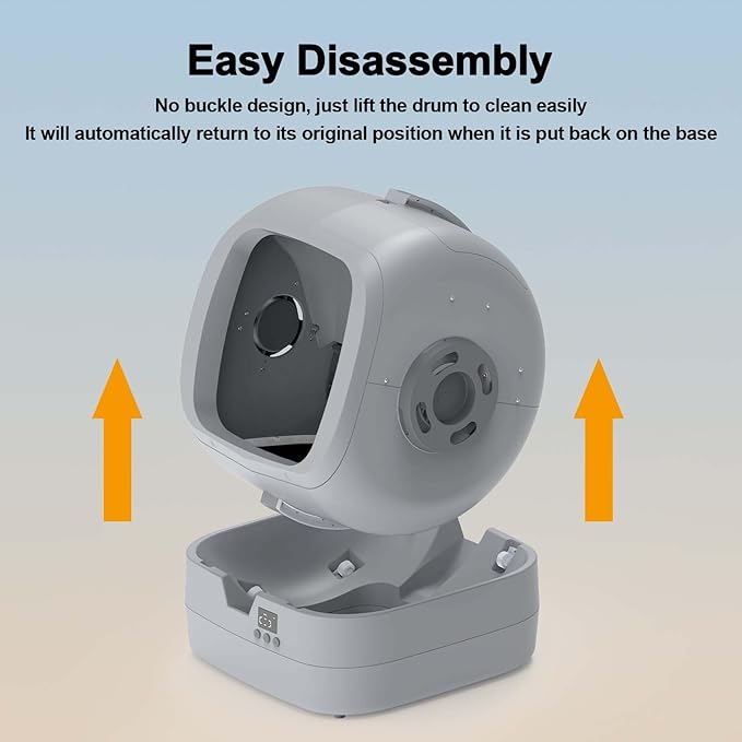 Mintakawa Automatic Cat Litter Box Self Cleaning - APP Control and Weight Monitoring - Ultra-Quiet, Suitable for Medium Cats and Kittens, Safe Anti-Pinch Litter Box (Assembly Required) - Light Grey