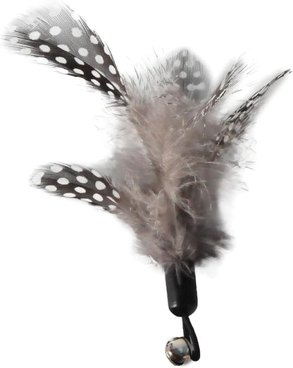 EcoCity Cat Toys - No Chemical Dyeing Cat Feather Toys for Indoor Cats - Include Cat Wand and Natural Feather Refills