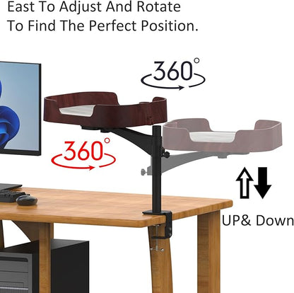 RAKEMETE Cat Desk Bed, Adjustable Up and Down and 360° Rotatable for Elevated Pet Habitat in The Home&Office - Space-Saving, Comfortable Litter, Pet Mat and Removable Indoor Cat Mat