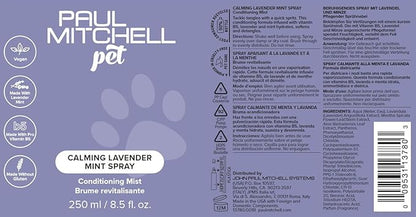Paul Mitchell Pet Calming Lavender Mint Spray, Conditioning Mist, Grooming Spray for Dogs, 8.5 Fl Oz