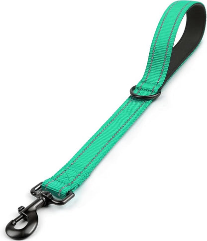 Joytale Strong Short Dog Leash 18 Inch, 1.2 Inch Wide, Heavy Duty, Padded Handle for Traffic Control, Reflective Leash for Medium and Large Dogs Walking Training, Teal