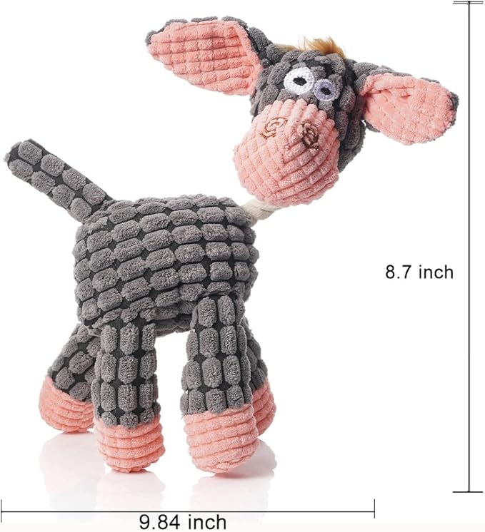 Squeaky Plush Dog Toys, 3-Pack Soft Stuffed Animal Toys for Puppies, Chew Toys with Squeakers for Small, Medium & Large Dogs