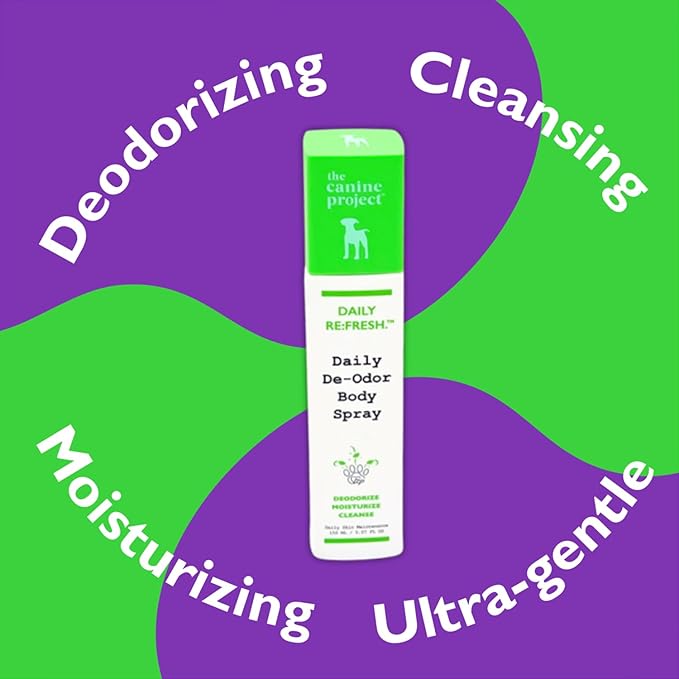 The Canine Project Luxury Daily Dog Deodorant & Grooming Spray – Long-Lasting, Odor Eliminating Pet Deodorizer Spray for Dogs’ Coat & Skin – Gentle & Clean, Irresistible Fresh Spa Scent 5.07 Fl oz.