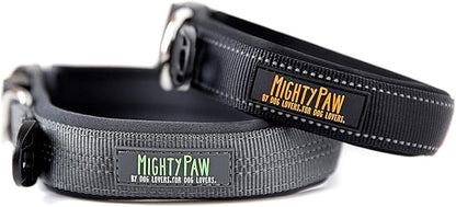 Mighty Paw Dog Collar - Neoprene Padded - Reflective for Running - Extra Comfort for Active Dogs - Padded and Comfortable Collar for All Breeds - Heavy Duty