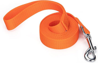 Siumouhoi Strong Durable 6ft Nylon Dog Training Leash, 1 Inch Wide Traction Rope, for Small and Medium Dog (Orange, 6 Feet)