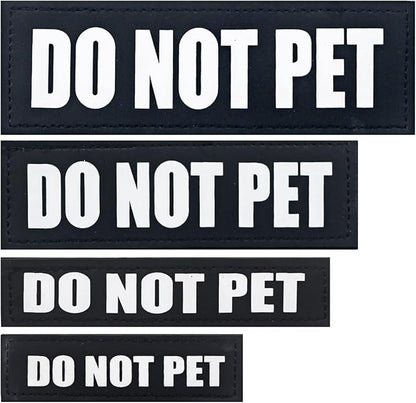 Removable Service Dog Patches, 2Pack Dog Harness Patch with Hook Backing, Black Vest Patches for in Training Dogs, DO NOT PET-XS
