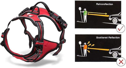 JUXZH Truelove No Pull Dog Harness with Easy Control Handle and 2 Leash Attachments,Reflective Adjustable Pet Vest