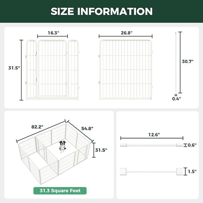 FXW Homeplus Unleashed Indoor Dog Playpen - Stress-Free and Safe Play, Heavy Duty 32 Inch 12 Panels with Connectors (Pack of 2) for Puppy and Small Dogs, White│Patented