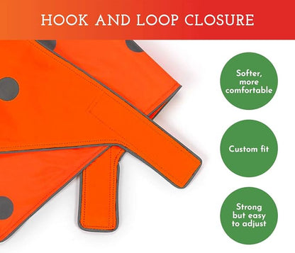 SPOT THE DOG! Reflective Dog Bandanas - High Visibility Safety Dog Accessories for Small, Large Dogs, Orange Collar, Scarf, Kerchief, Bib for Hunting, Camping, Walking at Night (Blaze Orange, XS-S)