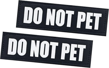 2Pack Removable Service Dog Patches, Hook Backing Patches for Dog Harness, Black in Training Dog Patches, Dog Vest Patches, DO NOT PET-M
