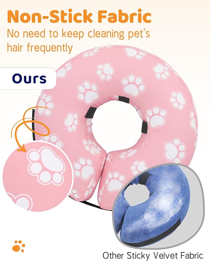 Supet Inflatable Dog Cone Collar for Large Medium Small Dogs, Soft Cone Collar for Dogs Cats, ECollar Doggie Neck Donut Dog Cone Alternative After Surgery