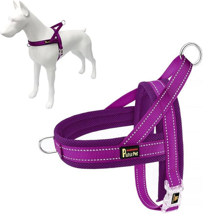 Plutus Pet No Pull Dog Harness with Breathable Mesh Padded, Adjustable Reflective Escape Proof Dog Harness, Quick Fit Dog Vest Harness for Small Medium Large Dogs(XXS, Purple)