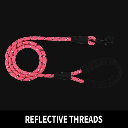 Panykoo 5/6 FT Strong Pet Dog Leash with Soft Padded Handle,Highly Reflective Rope for Night Walking,360-Degree Rotating Metal Buckle Without Tangles,Suitable for Small,Medium and Large Dogs.(6ft)