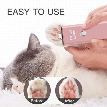 Tileon Feet Hair Trimmer, Dog Clippers,Quiet Washable USB Rechargeable Cordless Dog Grooming Kit,Electric Pets Hair Trimmers Shaver Shears for Dogs and Cats Pink
