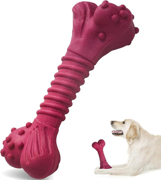 Doudele Dog Toys for Aggressive Chewers, Dog Toys for Medium Large Dogs, Natural Rubber Dog Chew Toys with Beef Flavor, Indestructible Chew Toys for Aggressive Chewers (Purple)