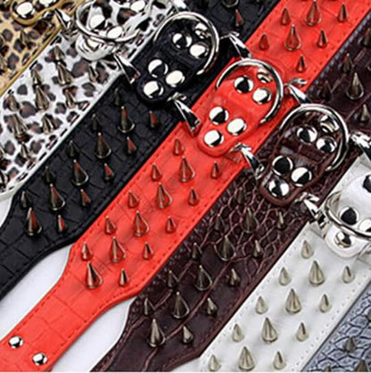 Serijoars Spiked Studded Dog Collar, PU Leather Dog Collar, Adjustable Pet Collars for Medium or Large Breed Pet (M, Camouflage5)