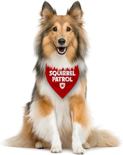 Squirrel Patrol Dog Bandana, Red Dog Bandana, Funny Cute Dog Bandana, Paw Patrol Dog Costume, Pet Dog Triangle Scarf, Dog Bandana for Small Medium Large Dogs, Gift for Dog Lover (D20)