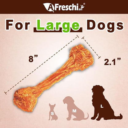 A Freschi srl Turkey Tendons for Dogs, USA-Sourced, Healthy Dog Treats, Rawhide-Free Puppy Chews, Long Lasting, All Natural, Hypoallergenic Dog Treats for Large Breeds, 2 Count Pack Bone (L)