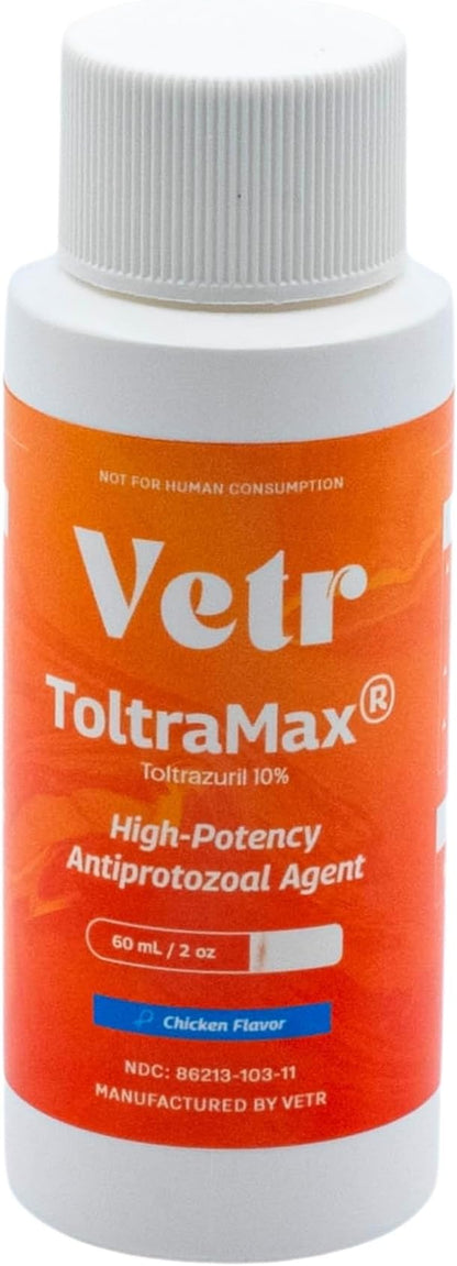 ToltraMax Toltrazuril 10.0% for Horses, Dogs, Cats, 60mL/2 Ounce, for Non-Food Chain Animals, Chicken