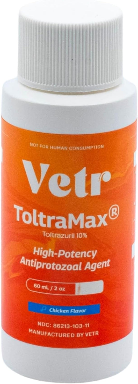 ToltraMax Toltrazuril 10.0% for Horses, Dogs, Cats, 60mL/2 Ounce, for Non-Food Chain Animals, Chicken