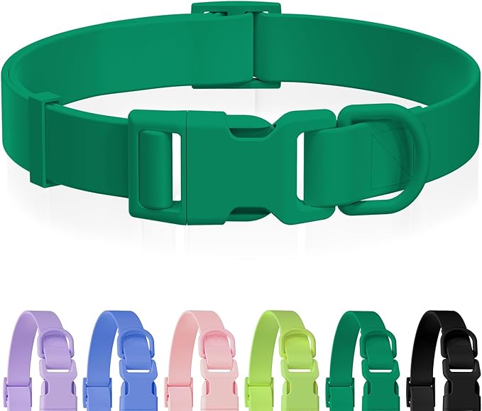Waterproof Rubber Dog Collar, Odor-Resistant and Easy to Clean, Ideal for Daily Walks, Rainy Days, Swimming and Hiking, Fits Small Medium and Large Dogs