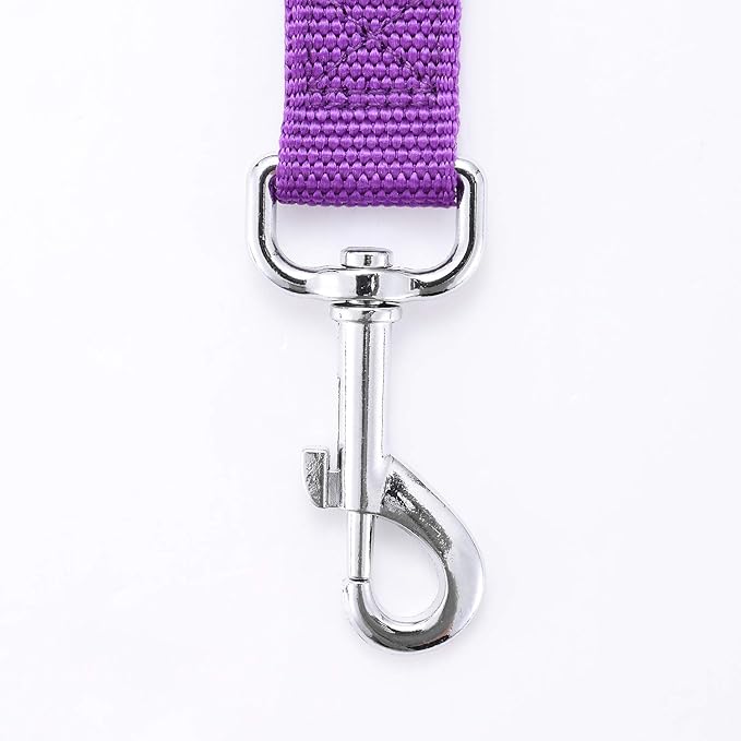 Siumouhoi Strong Durable Nylon 10ft Long Dog Training Leash, Traction Rope, 1 Inch Wide, for Small and Medium Dog (Purple, 10 Feet)