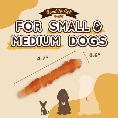 Gootoe Chicken Breast Wrapped Sticks 6oz, All Natural, Grain-Free, Low Fat, Premium Training Chews, Healthy & Easily Digestible