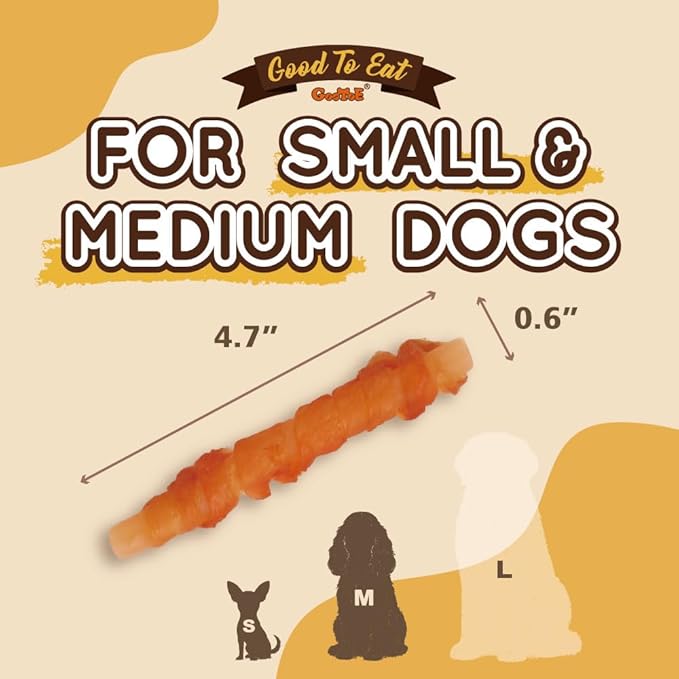 Gootoe Chicken Breast Wrapped Sticks 1.5lb, All Natural, Grain-Free, Low Fat, Premium Training Chews, Healthy & Easily Digestible