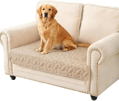 Ameritex Waterproof Pet Bed Cover Anti-Slip Dog Bed Blanket for Sofa and Furniture Waterproof New Pattern Design (Beige, 30x53 Inch (Pack of 1))