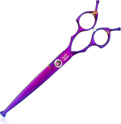 JASON Dog Scissors for Grooming - 7.5" Straight Scissors for Dog Grooming with Round Tips, Japanese 440C Stainless Steel Straight Shears with Diamond Adjustable Screw Christmas Gift