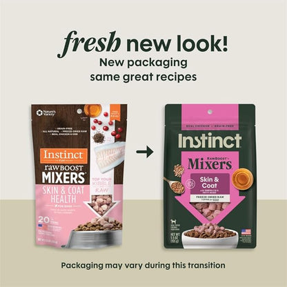 Instinct Raw Boost Mixers Skin & Coat Health Freeze-Dried Dog Food Topper, 5.5 oz. Bag
