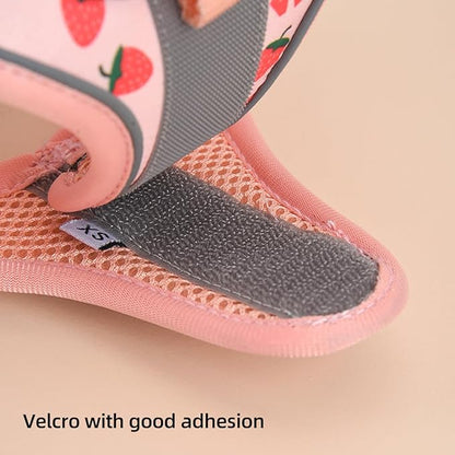 Step in Dog Harness and Leash Set, Flower Adjustable Easy Walk Puppy Harnesses, Soft Mesh No Pull Pet Vest Harness for Small Dogs and Cats(Strawberry, XS)