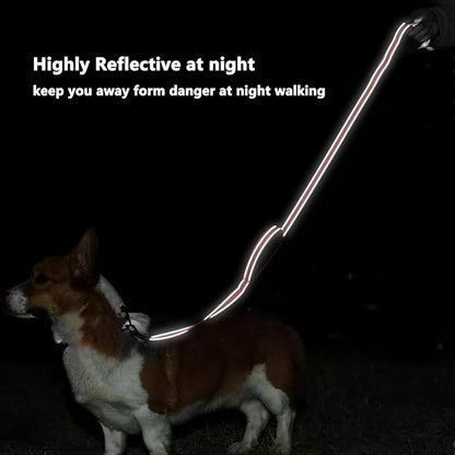 6 FT Dog Leash with 2 Padded Handle Nylon Reflective Dogs Leashes for Small Medium Large Dogs Red