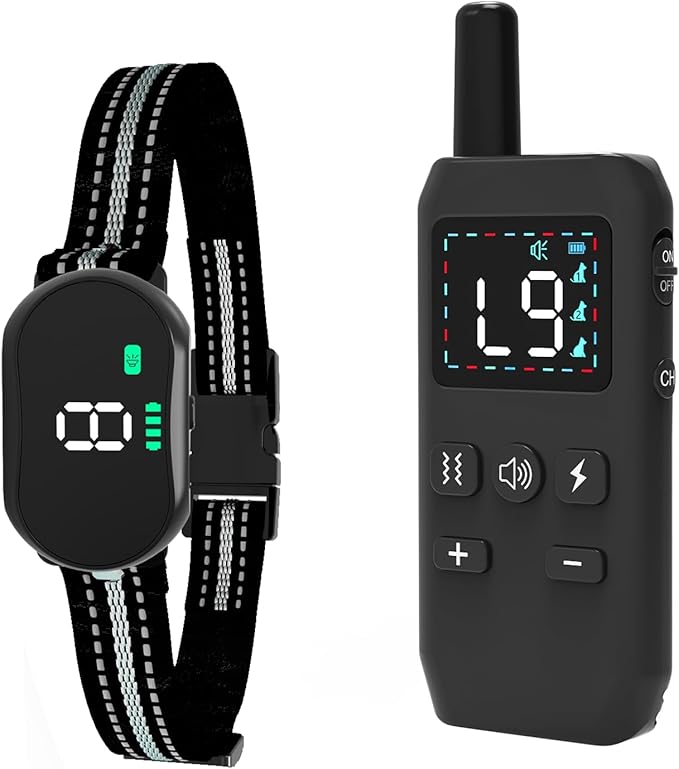 Dog Shock Collar Dog Training Collar with Remote Innovative IPX67 Waterproof with 4 Training Modes, Rechargeable E-Collar for All Breeds- P24-Black