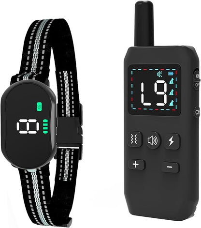 Dog Shock Collar Dog Training Collar with Remote Innovative IPX67 Waterproof with 4 Training Modes, Rechargeable E-Collar for All Breeds- P24-Black