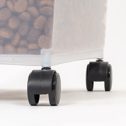 Amazon Basics Airtight Dog Food Storage Container with Scoop and Wheels, 69 QT, Gray