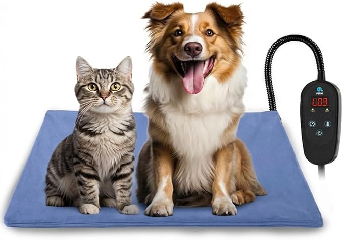 PETNF Pet Heating Pad Temperature Adjustment Dog Anti-bite Puppy with Timer Indoor Waterproof Pet Warming Electric Heated Bed Mat Dog
