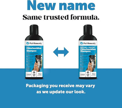 Pet Honesty Chlorhexidine Cat & Dog Seasonal Itch Relief Shampoo, for Allergies, Itching, Skin and Coat Supplement, Helps Shedding, Hot Spots, Deodorizing Dog Shampoo & Grooming Supplies,16oz