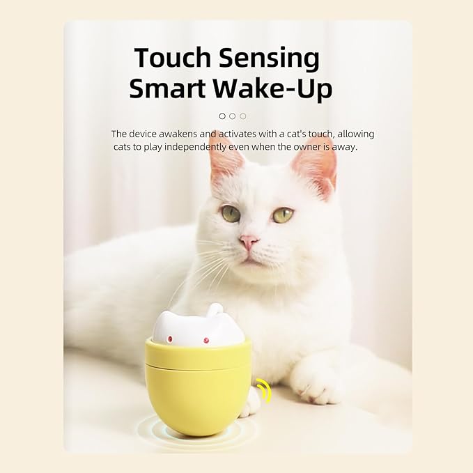 Asinpa Automatic Cat Laser Toy with Double Laser & One-Tap Button-Self-Rotating Interactive Toys for Indoor Cats, Rechargeable Laser Cat Chaser