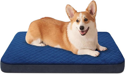 JoicyCo Dog Bed for Medium Dogs, Orthopedic Foam Dog Bed, Joint Relief Pets Sleeping Mattress, Non Slip Bottom with Washable Removable Cover, Dark Blue