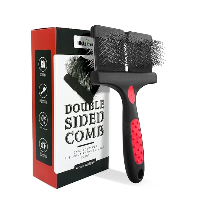 Double Sided Dual Flex Pet Slicker Brush - Professional Grooming Tool for Dogs & Cats, Stainless Steel Pins, Comfort Grip, Removes Tangles, Knots & Undercoat